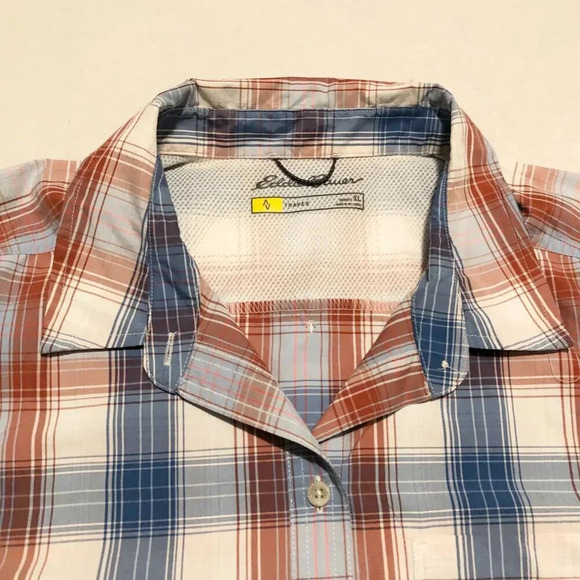 Eddie Bauer Travex Button Shirt Womens  Size XL Plaid Short Sleeve Shirt - Picture 2 of 16
